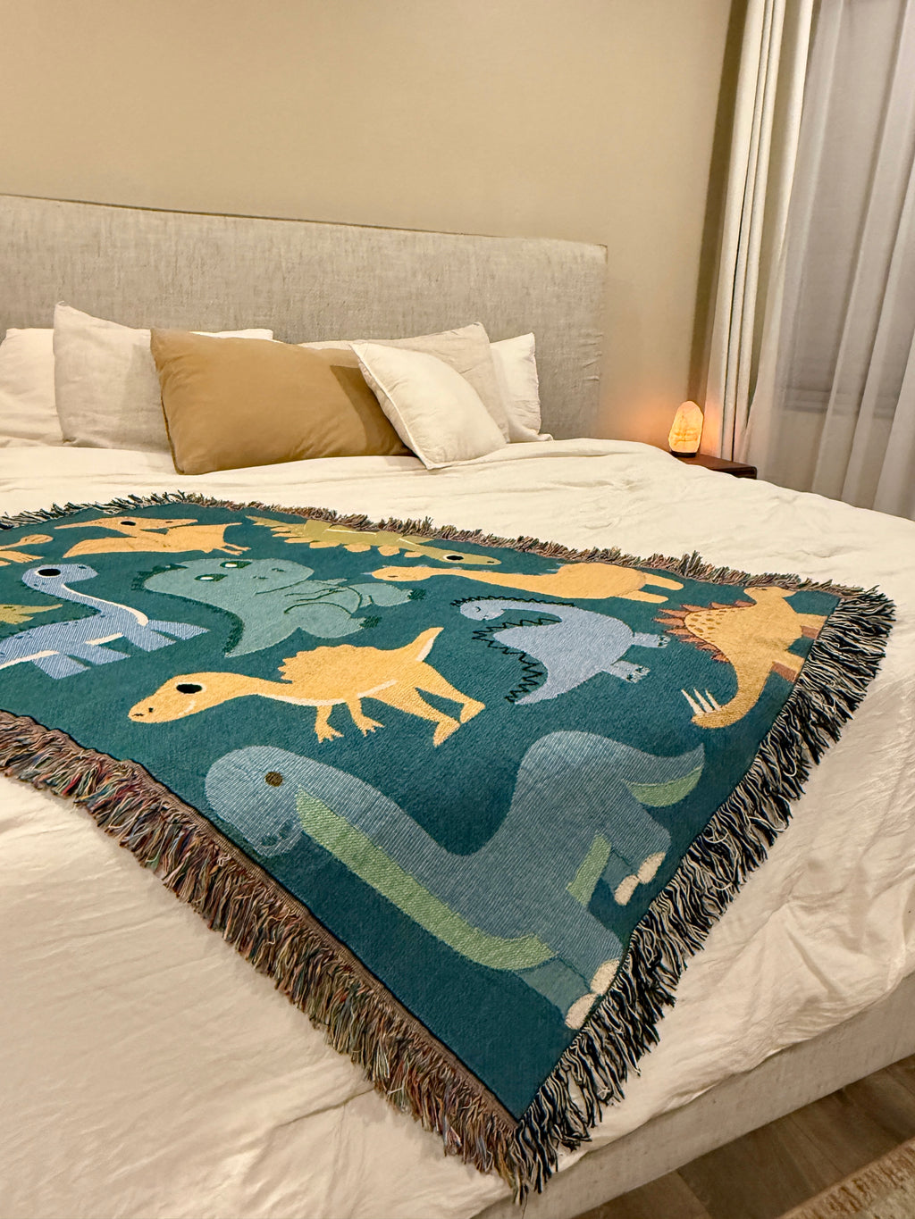Dino Friends | Children's Dinosaur Cotton Woven Blanket