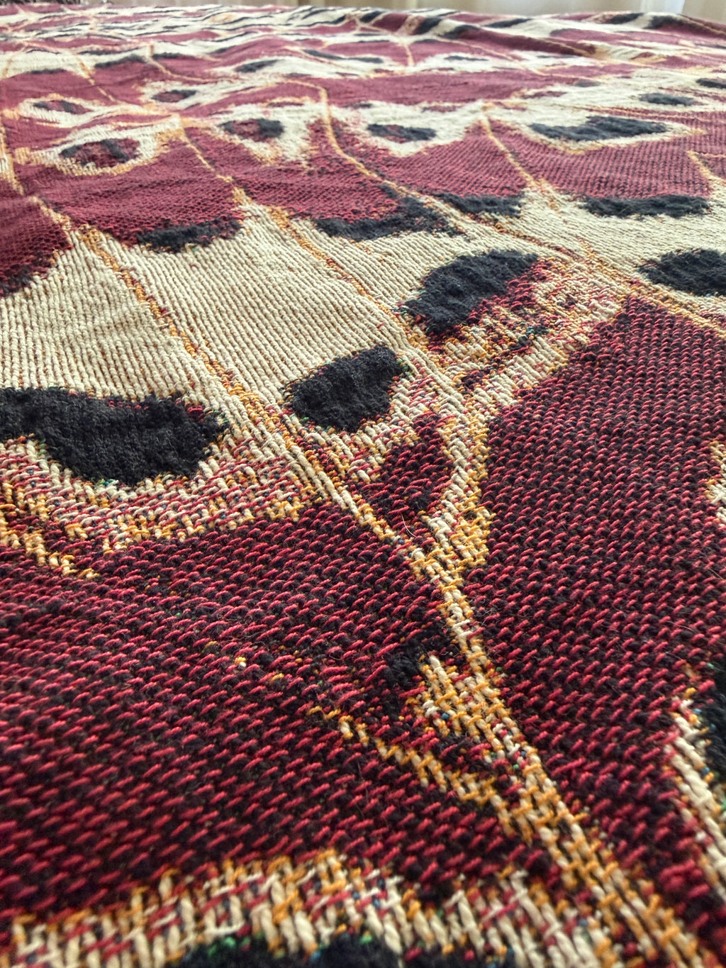 Lacewing Study in Red | Bold Red Cotton Woven Throw Blanket