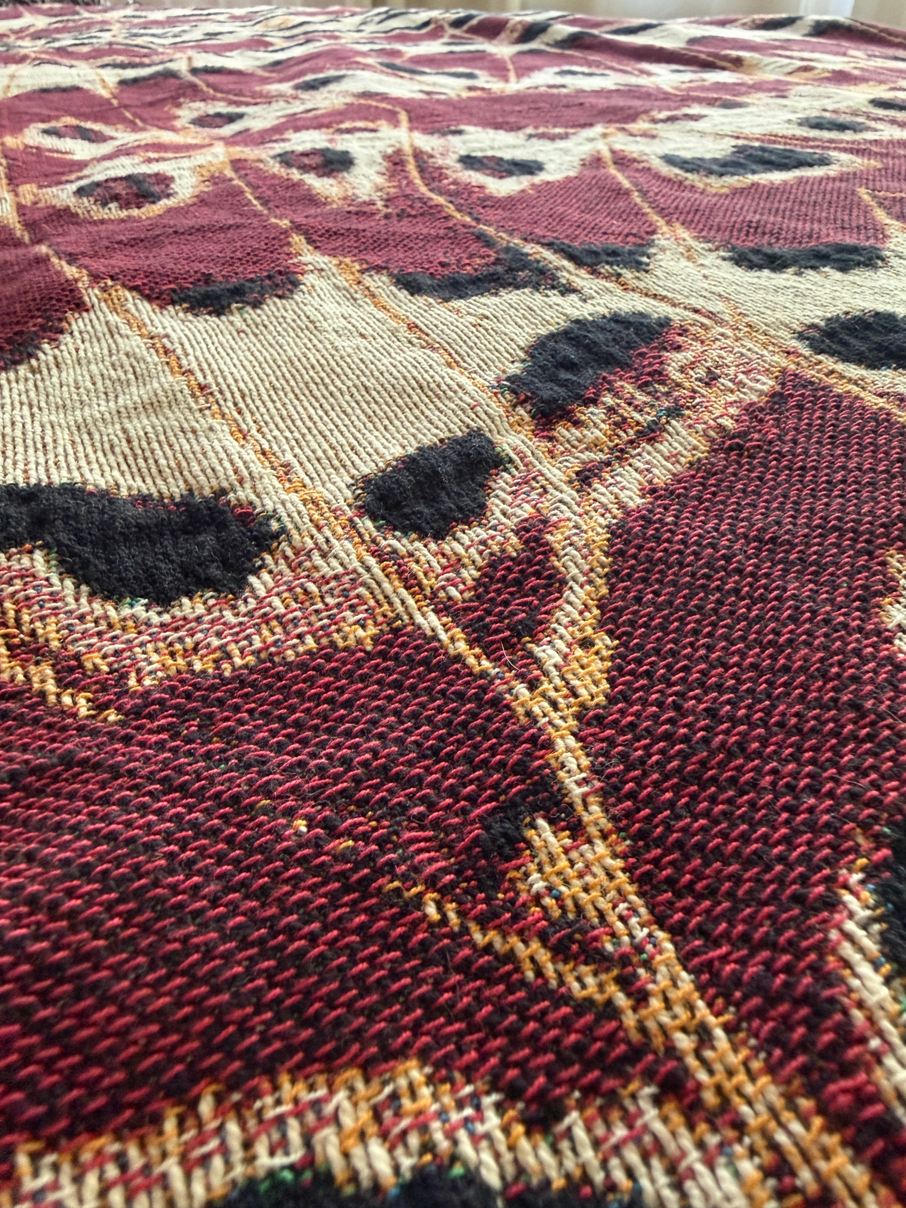 Lacewing Study in Red | Bold Red Cotton Woven Throw Blanket