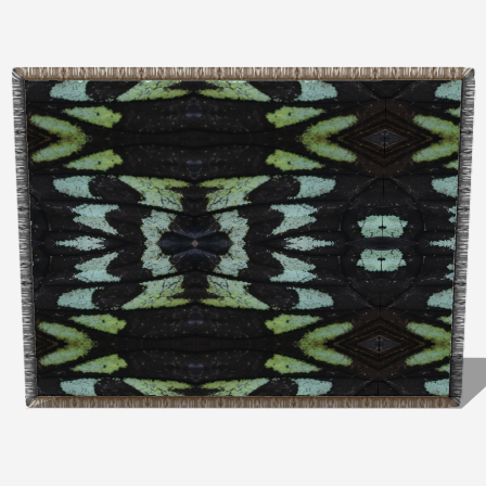Nocturne | Moody Green and Blue Cotton Woven Queen Blanket